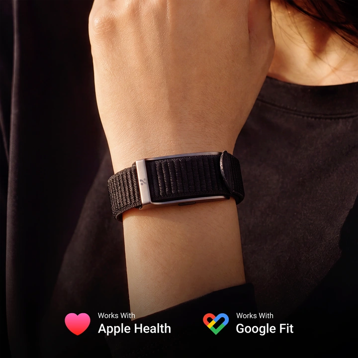 The HLTH Band on a wrist